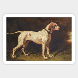 Pointing Dog by Alfred de Dreux Sticker